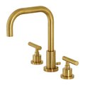Kingston Brass FSC8933CML Manhattan Widespread Bathroom Faucet W/ Brass Pop-Up, Brass FSC8933CML